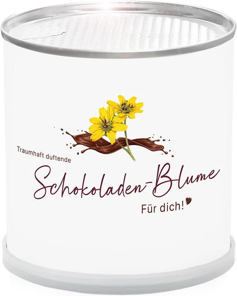 Deine MacFlowers Schokoladenblume, Ein lieber Gruß, Für Dich, Schokoblume in der Blumendose, Das originelle Geschenk, Anzuchtset, Duftet traumhaft nach Schokolade, Geburtstag