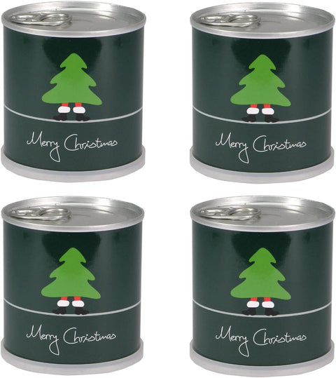 4 Stück Weihnachtsbaum in der Dose, Merry Christmas, Tannenbaum Anzuchtset mit 10 Samen für 6 Tannenbäume als Adventskalender Füllung Wichteln, Geschenk Set