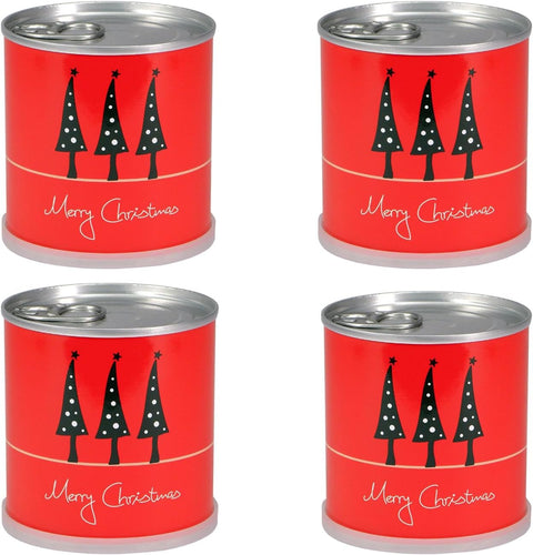 Weihnachtsbaum in der Blumendose | 4 Stück | Merry Christmas Rot | Dein Anzuchtset | Tannenbaum Adventskalender Wichteln